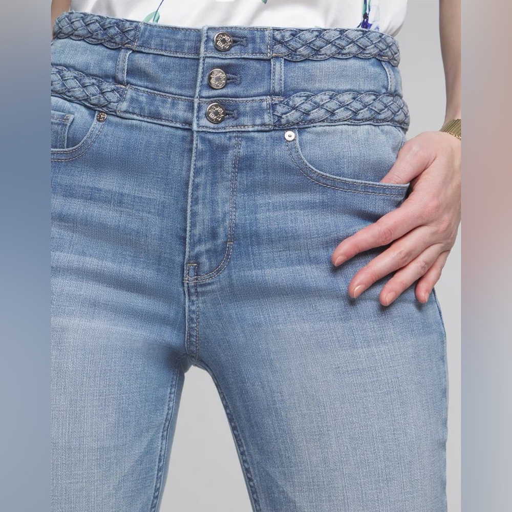 Buy 2 - Get 1 FREE - 
Extra High-Rise Soft Denim™ Braided Slim Ankle Jeans